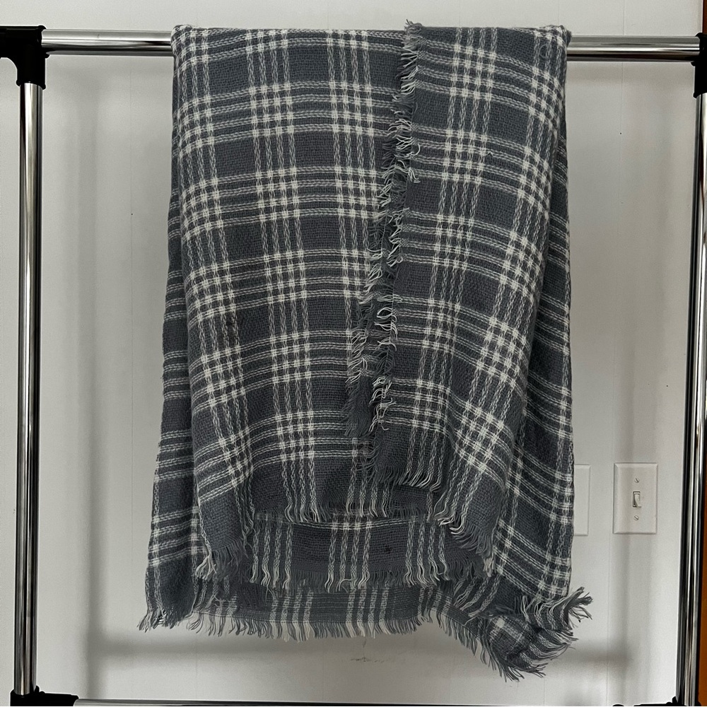 Large Blue Patterned Scarf - Picture 6 of 6